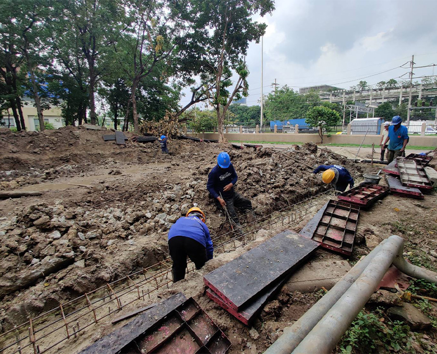 งานสร้างบ่อสำรองน้ำประปา