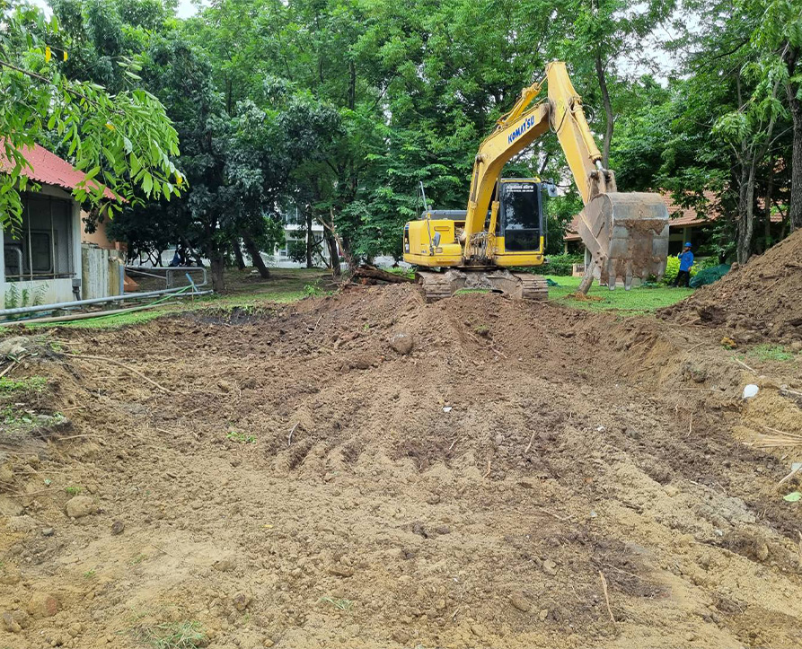 งานสร้างบ่อสำรองน้ำประปา